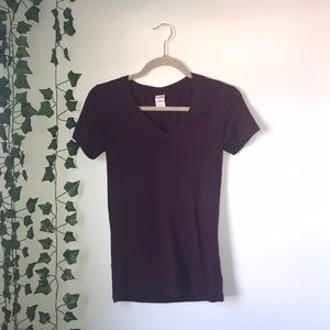 PINK Maroon V-Neck